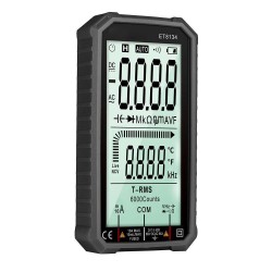 ET8134 4.7-inch Large LCD Screen Smart True RMS Digital Multimeter Automatic + Manual Measure Resistance Diode Capacitance Temperature Frequency Test ET8134 4.7-inch Large LCD Screen Smart True RMS Digital Multimeter Automatic + Manual Measure Resistance Diode Capacitance Temperature Frequency Test