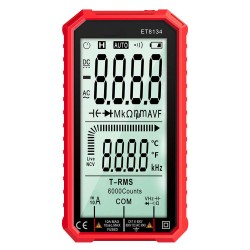 ET8134 4.7-inch Large LCD Screen Smart True RMS Digital Multimeter Automatic + Manual Measure Resistance Diode Capacitance Temperature Frequency Test ET8134 4.7-inch Large LCD Screen Smart True RMS Digital Multimeter Automatic + Manual Measure Resistance Diode Capacitance Temperature Frequency Test