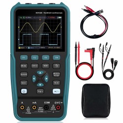100MHz 3-in-1 Handheld Oscilloscope, Multimeter & Waveform Generator - 10,000wfms/s, 3.5" TFT, USB Type-C