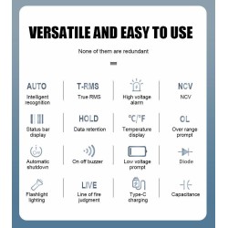 Victor 925 Digital Multimeter Full Screen 10000 Counts LCD Display NCV Diode 500mAh Lithlum Battery Frequence New Smart Tester Victor 925 Digital Multimeter Full Screen 10000 Counts LCD Display NCV Diode 500mAh Lithlum Battery Frequence New Smart Tester