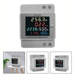 ET32-669 High Precision Professional Electrical Meter with Full-view LCD Screen Measures Voltage Current Power Frequency and Power Factor ET32-669 High Precision Professional Electrical Meter with Full-view LCD Screen Measures Voltage Current Power Frequency and Power Factor
