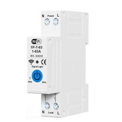 RMDZT-1PNL 63A Smart WiFi Circuit Breaker ON/OFF Timing Function Short Circuit Protection Voice Control Real-Time Electricity Consumption Tracking RMDZT-1PNL 63A Smart WiFi Circuit Breaker ON/OFF Timing Function Short Circuit Protection Voice Control Real-Time Electricity Consumption Tracking
