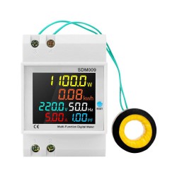 SDM009 AC40-300V Rail Single-phase Digital Voltage Current Frequency Power Factor Electric Multi-function Measuring Instrument SDM009 AC40-300V Rail Single-phase Digital Voltage Current Frequency Power Factor Electric Multi-function Measuring Instrument