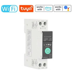 Tuya Intelligent Circuit Breaker with Metering 1P 63A DIN Rail Support 3 Timing Modes Multiple Safety Protecting APP Remote Control Compatible Tuya Intelligent Circuit Breaker with Metering 1P 63A DIN Rail Support 3 Timing Modes Multiple Safety Protecting APP Remote Control Compatible