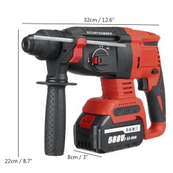 588VF Cordless Brushless Rechargeable Electric Hammer Electric Drill Household W/1pc/2pcs Battery EU/US Plug Fit MakitaBattery