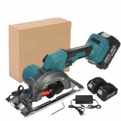 21V 3000W 5In Socoje Cordless Electric Circular Saw  Curved Cutting Adjustable Cut Off Saw with 1/2 Batteries For Woodworking 1pc