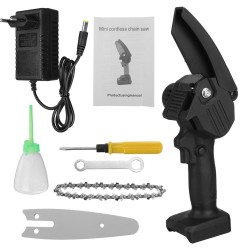 4 Inch Electric Chain Saw  Wood Cutter Garden Tool W/ 1pc Battery 21-24V 