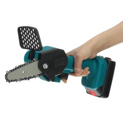 4In Mini Cordless Rechargeable Electric Chainsaw One-Hand Chain Saws Woodworking Cutting Tool W/ 1 or 2pcsch Pruning Cutter
