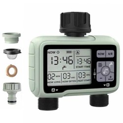 Large Screen Display Irrigation Controller Outdoor 2 Zone Programmable Garden Water Timer Automatic Irrigation System Controller Large Screen Display Irrigation Controller Outdoor 2 Zone Programmable Garden Water Timer Automatic Irrigation System Controller
