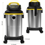SL18129 Wet/Dry Vacuum 4 Gallon 4 Peak HP Stainless Steel Tank Powerful Suction Portable Shop Vacuum with Accessories SL18129 Wet/Dry Vacuum 4 Gallon 4 Peak HP Stainless Steel Tank Powerful Suction Portable Shop Vacuum with Accessories