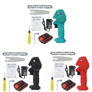 Socoje 4 Inches 21V Cordless Electric One-Hand Saw Chain Saw Woodworking Cutting Tool W/ 1pc or 2pcs Battery Kit Socoje 4 Inches 21V Cordless Electric One-Hand Saw Chain Saw Woodworking Cutting Tool W/ 1pc or 2pcs Battery Kit