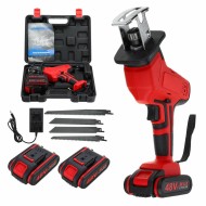 Socoje 48VF Electric Cordless Reciprocating Saw Chainsaw + 4 Saw Blades Metal Cutting Woodworking Tools Set Socoje 48VF Electric Cordless Reciprocating Saw Chainsaw + 4 Saw Blades Metal Cutting Woodworking Tools Set