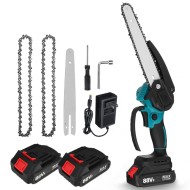 Socoje 8 Inches 1200W Electric Cordless Chain Saw Brushless Motor With 2500mAh 1/2 Batteries Socoje 8 Inches 1200W Electric Cordless Chain Saw Brushless Motor With 2500mAh 1/2 Batteries