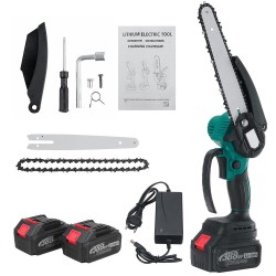 388VF 8 Inch Cordless Electric Chain Saw One-Hand Wood Cutter Pruning Saws Garden Power Tools