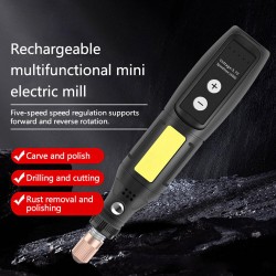 Miniature Handheld USB Rechargeable Electric Grinder with 5 Adjustable Speeds for Jade Carving and Polishing - 3.7V DC Input with English Manual Miniature Handheld USB Rechargeable Electric Grinder with 5 Adjustable Speeds for Jade Carving and Polishing - 3.7V DC Input with English Manual