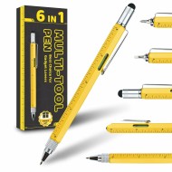 6-in-1 Multitool Pen with Stylus Rulers Level Screwdrivers Durable Aluminum Alloy Body Retractable Design Ideal Gift with Additional Refills 6-in-1 Multitool Pen with Stylus Rulers Level Screwdrivers Durable Aluminum Alloy Body Retractable Design Ideal Gift with Additional Refills