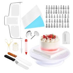 73 Pcs Cake Decorating Sets Stainless Pastry Nozzles Cake Turntable Sets Confectionery Bag Baking Tools For Cakes 73 Pcs Cake Decorating Sets Stainless Pastry Nozzles Cake Turntable Sets Confectionery Bag Baking Tools For Cakes