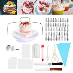 73 Pcs Cake Decorating Sets Stainless Pastry Nozzles Cake Turntable Sets Confectionery Bag Baking Tools For Cakes 73 Pcs Cake Decorating Sets Stainless Pastry Nozzles Cake Turntable Sets Confectionery Bag Baking Tools For Cakes