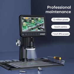 Digital Microscope 1600X 12MP Camera Sensor Coin Microscope 7 Touch LCD Microscope with Wired Remote 28 LED Fill Lights For PC Digital Microscope 1600X 12MP Camera Sensor Coin Microscope 7 Touch LCD Microscope with Wired Remote 28 LED Fill Lights For PC