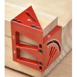 Woodworking Marking Ruler Aluminum Alloy Multi-functional Tool with 45° and 90° Line Marker Circular Centerline Square Angle Measurement Tool Woodworking Marking Ruler Aluminum Alloy Multi-functional Tool with 45° and 90° Line Marker Circular Centerline Square Angle Measurement Tool