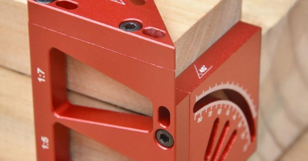 Woodworking Marking Ruler Aluminum Alloy Multi-functional Tool with 45 ...