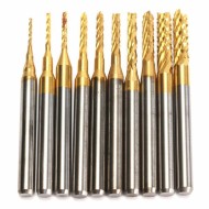 10PCS Drill Bits Titanium Coated Engraving Milling Cutter Hole 0.8-3mm Carbide Bits CNC Precision Tool Set 10PCS Drill Bits Titanium Coated Engraving Milling Cutter Hole 0.8-3mm Carbide Bits CNC Precision Tool Set