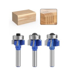 6mm 8mm 1/4Shank Z4 Corner Round Router Bit R1 R2 R3 Trim Edging Woodworking Mill Cutter Bit 3PCS 