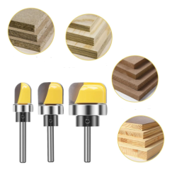 3pcs Multi size Shank Round Nose Bits With Bearing Router Bits Carbide Cutters Woodworking Milling Cutter For Wood Bit Face Mill Tools