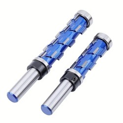 High-Grade Carbide Flush Trim Router Bit with 1/2 Round Shank Double Bearing Design for Woodworking Projects Ideal