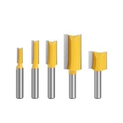 5pcs set 8mm Shank Straight Bit Tungsten Carbide Double Flute Router Bits Milling Cutter for Wood Woodwork Tool C08002T5A