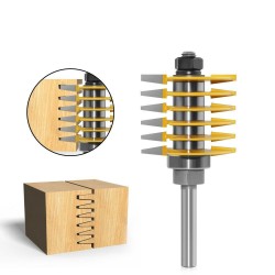 Carbide Finger Joint Router Bit 1/2 Inch / 8MM / 12MM Shank Durable Rust Resistant Woodworking Tool for Precise Milling Compatible with Chainsaw