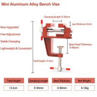 1PCS Upgraded Mini Aluminum Alloy Bench Table Clamp-on Vise Clamp Fixed Tool for Woodworking / Metalworking / Cutting Conduit / Drilling 1PCS Upgraded Mini Aluminum Alloy Bench Table Clamp-on Vise Clamp Fixed Tool for Woodworking / Metalworking / Cutting Conduit / Drilling