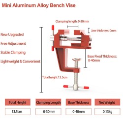 1PCS Upgraded Mini Aluminum Alloy Bench Table Clamp-on Vise Clamp Fixed Tool for Woodworking / Metalworking / Cutting Conduit / Drilling 1PCS Upgraded Mini Aluminum Alloy Bench Table Clamp-on Vise Clamp Fixed Tool for Woodworking / Metalworking / Cutting Conduit / Drilling