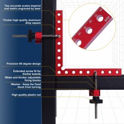 2 Packs 180mm x 180mm 90° Right Angle Clamps Positioning Squares MM/Inch Scale Aluminum Alloy Woodworking Carpenter Corner Clamping 2 Packs 180mm x 180mm 90° Right Angle Clamps Positioning Squares MM/Inch Scale Aluminum Alloy Woodworking Carpenter Corner Clamping
