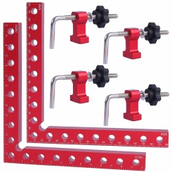 2 Packs 180mm x 180mm 90° Right Angle Clamps Positioning Squares MM/Inch Scale Aluminum Alloy Woodworking Carpenter Corner Clamping 2 Packs 180mm x 180mm 90° Right Angle Clamps Positioning Squares MM/Inch Scale Aluminum Alloy Woodworking Carpenter Corner Clamping