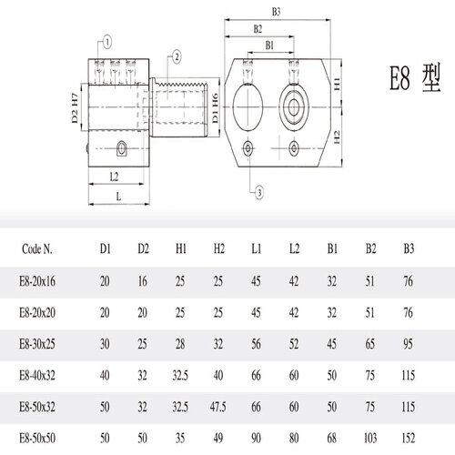 VDI rectangular horizontal tool holder Static tool holder CNC machine E8 left side double boring tool holder VDI rectangular horizontal tool holder Static tool holder CNC machine E8 left side double boring tool holder