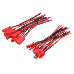 10 Pairs 2 Pins JST Male Female Connectors Plug Cable Wire Line 110mm Red