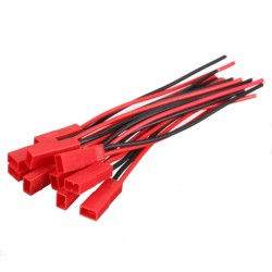 10 Pairs 2 Pins JST Male Female Connectors Plug Cable Wire Line 110mm Red