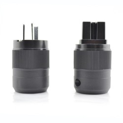 AU-700 Gold-plated Socoje Copper Connector EU Plug for HiFi Audio DIY Power Cord Cable 2pcs