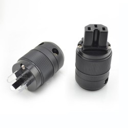 AU-700 Gold-plated Socoje Copper Connector EU Plug for HiFi Audio DIY Power Cord Cable 2pcs