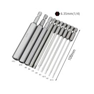 100mm 1.5 2.0 2.5 3.0 4.0 5.0 6.0 8.0 10 12mm Hex Key Allen Screwdriver Bits Magnetic 1/4 6.35mm Quick Change Impact Driver 100mm 1.5 2.0 2.5 3.0 4.0 5.0 6.0 8.0 10 12mm Hex Key Allen Screwdriver Bits Magnetic 1/4 6.35mm Quick Change Impact Driver