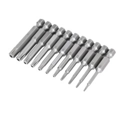 11pcs S2 1/4 Inch 6.35mm Torx Head Electric Screwdriver Bits Tip TP6 TP7 TP8 TP9 TP10 TP15 TP20 TP25 TP27 TP30 TP40 11pcs S2 1/4 Inch 6.35mm Torx Head Electric Screwdriver Bits Tip TP6 TP7 TP8 TP9 TP10 TP15 TP20 TP25 TP27 TP30 TP40