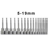 16pcs 100mm Hexagon Nut Setter Socket Driver Drill 1/4'' 6.35mm Hex Shank 5-19mm 16pcs 100mm Hexagon Nut Setter Socket Driver Drill 1/4'' 6.35mm Hex Shank 5-19mm