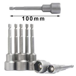 16pcs 100mm Hexagon Nut Setter Socket Driver Drill 1/4'' 6.35mm Hex Shank 5-19mm 16pcs 100mm Hexagon Nut Setter Socket Driver Drill 1/4'' 6.35mm Hex Shank 5-19mm