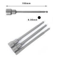 16pcs 150mm Hexagon Nut Setter Socket Driver Drill 1/4'' 6.35mm Hex Shank 5-19mm 16pcs 150mm Hexagon Nut Setter Socket Driver Drill 1/4'' 6.35mm Hex Shank 5-19mm