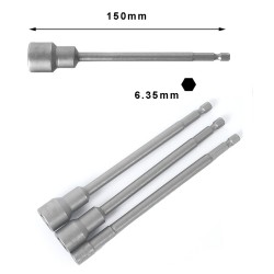 16pcs 150mm Hexagon Nut Setter Socket Driver Drill 1/4'' 6.35mm Hex Shank 5-19mm 16pcs 150mm Hexagon Nut Setter Socket Driver Drill 1/4'' 6.35mm Hex Shank 5-19mm