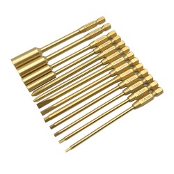 6.35mm  13pcs  Hex Nut Phillips Flat Screwdriver bits 6.35mm  13pcs  Hex Nut Phillips Flat Screwdriver bits