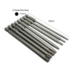 8pcs 1/4 Inch 6.35mm Length 100mm Torx Head Electric Screwdriver Bits Tip TP8, TP10, TP15, TP20, TP25, TP27, TP30, TP40 8pcs 1/4 Inch 6.35mm Length 100mm Torx Head Electric Screwdriver Bits Tip TP8, TP10, TP15, TP20, TP25, TP27, TP30, TP40