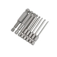 8pcs S2 1/4 Inch 6.35mm Ball Point Bits Set Screwdriver Bit Ball End Hex Allen Bit wrench Tool 8pcs S2 1/4 Inch 6.35mm Ball Point Bits Set Screwdriver Bit Ball End Hex Allen Bit wrench Tool
