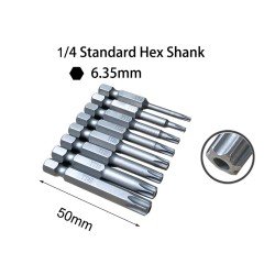 8pcs 1/4 Inch 6.35mm Length 50mm Torx Head Electric Screwdriver Bits Tip TP8, TP10, TP15, TP20, TP25, TP27, TP30, TP40 8pcs 1/4 Inch 6.35mm Length 50mm Torx Head Electric Screwdriver Bits Tip TP8, TP10, TP15, TP20, TP25, TP27, TP30, TP40